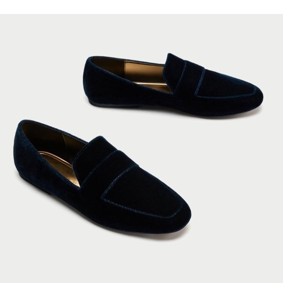 zara velvet loafers